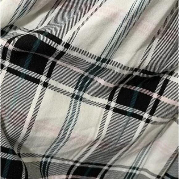 Torrid Mini Challis Zip Front Shirt Dress White Black Pink & Green Plaid 2X - Picture 4 of 8